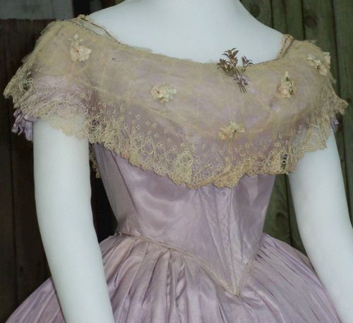 Pink Victorian ballgown neckline