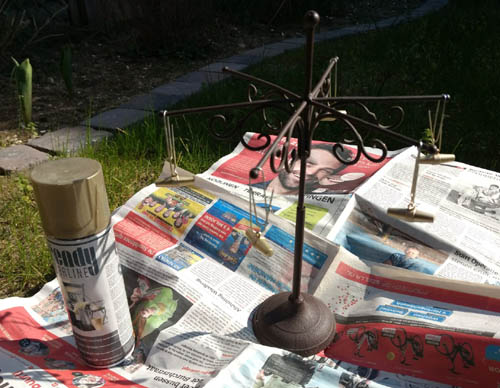 spray painting the buttons