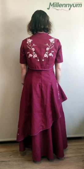 dress, skirt, and bolero - back