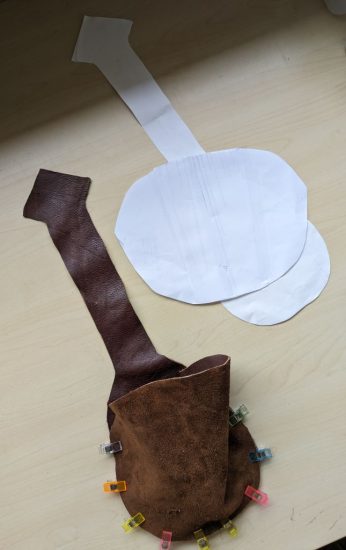 mold and leather pieces for the bag
