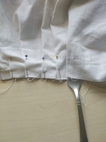 pleating with a fork