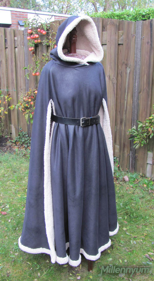 cloak worn with belt and hood