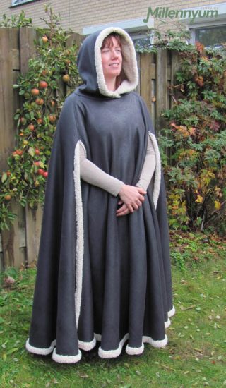 cloak worn with hood