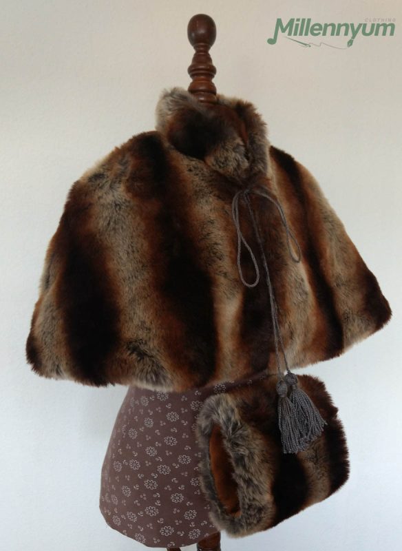 fur cape with muff