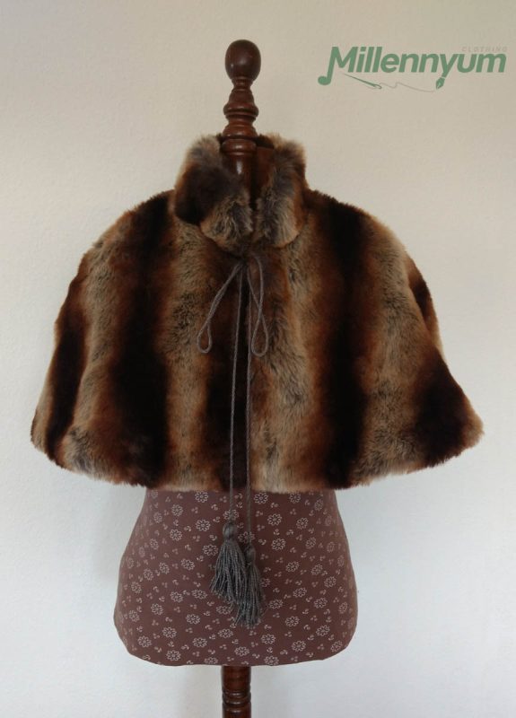 fur cape with muff - front