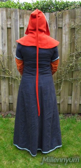 buttoned open hood - back
