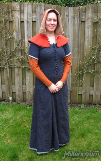 buttoned open hood - front