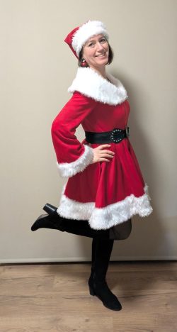 Christmas dress with matching hat